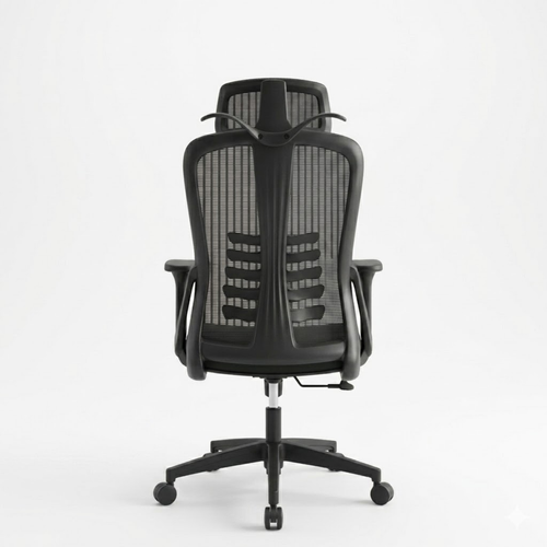 Cadeira de Escritório Astrella Elara Ergonômica com Apoio de Cabeça e Braços Preto