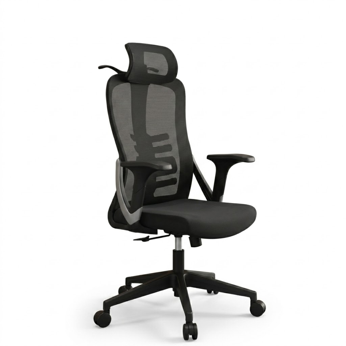 Cadeira de Escritório Astrella Elara Ergonômica com Apoio de Cabeça e Braços Preto