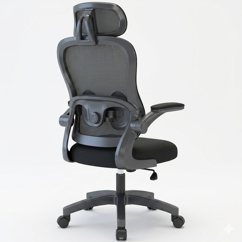 Cadeira de Escritório Astrella Mira Preto Ergonômica Reclinável com Apoio de Cabeça