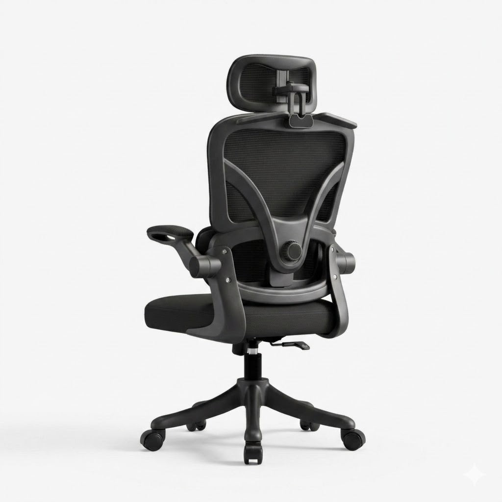 Cadeira de Escritório Astrella Electra Preto Ergonômica com Apoio de Cabeça e Cabide